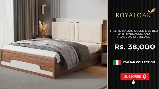 Royaloak | Trento Italian Queen Size Bed with Hydraulic and Headboard Storage