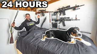 24 Hour SURVIVAL CHALLENGE in the DOOMSDAY SHELTER with PUPPY!!!