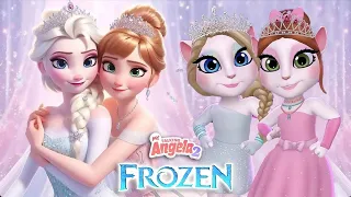 ℹ️ ℹ️ My talking angela 2 || Frozen || Elsa VS Anna || cosplay