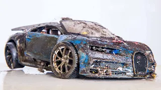 Bugatti Chiron 1:18 Restoration Abandoned Hypercar Model Car