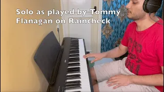 Piano Solo Transcription of Tommy Flanagan on Raincheck