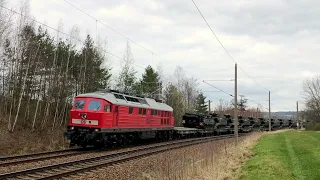 Ludmilla 232 280 mit Militärzug am 11. März 2024 und am 12. März durch Niederwiesa