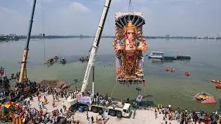 Khairatabad Ganesh Nimajjanam Drone visuals 2023 | Khairatabad Ganesh Nimajjanam 2023 #Khairatabad