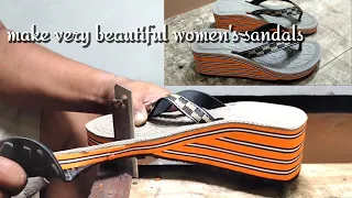 Making beautiful women's sandals manually