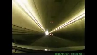 a drive through the eisenhower tunnel in rocky mountains colorado