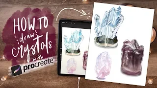 Drawing crystals on an iPad with Procreate! Procreate Mask tool and photo illustration tutorial