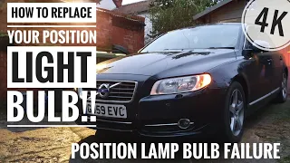 How to replace a Volvo Position Light Bulb - 2009 P3 Volvo S80 D5