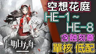 【明日方舟】HE-1 ~ HE-8 單核 低配 全關卡 空想花庭 全關卡 通關攻略 Arknights アークナイツ 空想花庭