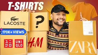 Best Branded T-Shirts For Men 🔥 Zara, H&M, Uniqlo, Lacoste T-Shirt Haul 2023 | ONE CHANCE