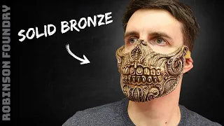 Solid bronze skull mask - Casting a metal facemask - 3d Printing to metal casting - Lost PLA