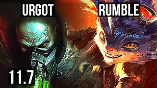 URGOT vs RUMBLE (TOP) | 6/1/8, Rank 6 Urgot, 500+ games | NA Grandmaster | v11.7