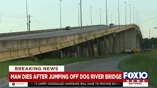 Man dies after jumping off Dog River Bridge