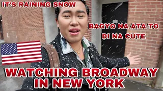 FIRST DAY OF SNOW NANOOD NG BROADWAY SA NEW YORK CITY 🗽