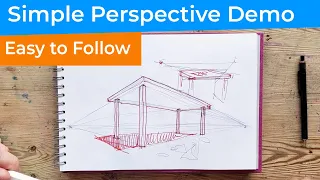 Two Point Perspective Demonstration -  Drawing a Table