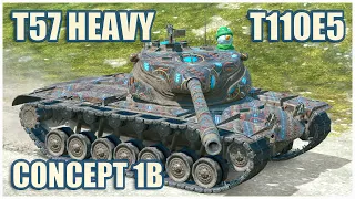 T57 Heavy, T110E5 & Concept 1B • WoT Blitz Gameplay