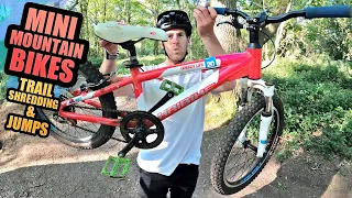 MINI MOUNTAIN BIKES - TRAIL SHREDDING AND JUMPS!