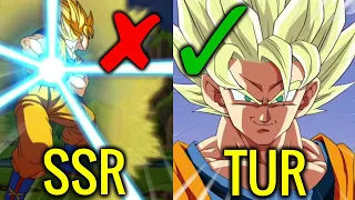 SSR and TUR Super Saiyan 2 Goku Side By Side Super Attack Animation | DBZ Dokkan Battle