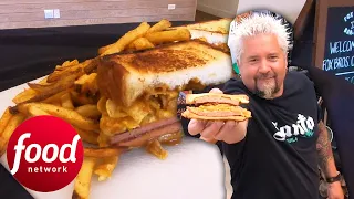 Guy Eats An Outstanding Smoked Bologna Sandwich | Diners, Drive-Ins & Dives