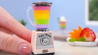 🍹 Fresh Miniature Rainbow Smoothies Recipe | Coolest Miniature Drink Idea For Summer | Tiny Cakes