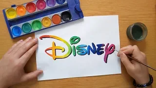 rainbow Disney logo - painting