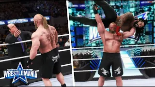 WWE Wrestlemania 38: Roman Reigns vs Brock Lesnar | Prediction Highlights - WWE 2K20