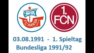 FC Hansa - 1. FC Nürnberg  Bundesliga 1991/92