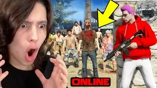 Tentando sobrevier a uma INVASÃO ZUMBI no GTA 5 ONLINE!!