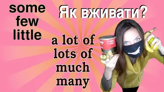 Різниця між some/few/little. Вживання a lot of/lots of/much/many.