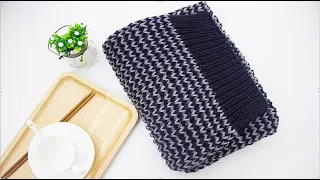 How To Knit A Two Color Brioche Scarf (Tiếng Việt)