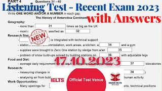 IELTS Listening Actual Test 2023 with Answers | 17.10.2023