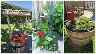 Beautiful flower beds made by hand from old things, wood! 45 ideas for inspiration!