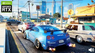 ✪ GTA V 4K Ultra Graphics ► Nissan GT-R BRUTAL SOUND 🔥 GTA 6 Ray Tracing Graphics - RTX™ 3090