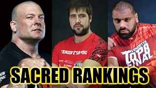 Why are Devon, Levan and Vitaly are immune to changes in armwrestling rankings?