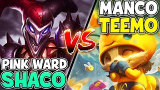 WHEN PINK WARD SHACO MEETS MANCO'S TEEMO IN HIGH ELO!! (ONE TRICK BATTLE)