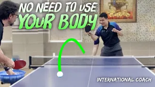 How to do Forehand Topspin Against Backspin only requires wrists and forearms
