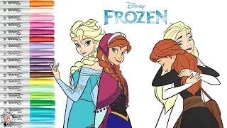 Disney Frozen Princess Anna and Queen Elsa Coloring Book Pages