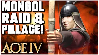 Mongol - RAID & PILLAGE! | AoE4 | Grubby