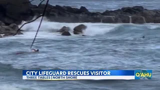 Visitor safe after being rescued by local lifeguard