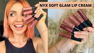 NYX SOFT MATTE LIP CREAM SHADES COMPARISON NUDE SHADES | liquid lipsticks |swatches + review