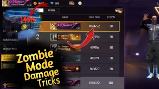 Zombie Mode Damage Tricks । free fire zombie mode ।