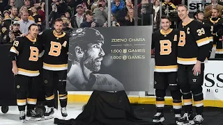 Bruins honor Chara for 1,500th game