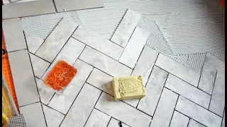 How To Install A  Diagonal Herringbone Tile floor