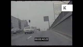 POV Driving Through Brussels, 1980s Belgium, HD from 35mm