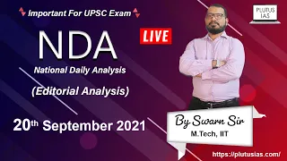 Live NDA(Editorial Analysis) Class important  For UPSC Exam by Swarn Singh