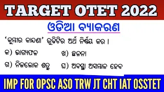 Target OTET Exam 2022 !! Odia Grammar MCQs !! ଓଡ଼ିଆ ବ୍ୟାକରଣ !! by cine tv odisha !!