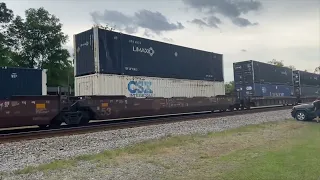 CSX intermodal with do not hump boxcar, 2021 Folkston railfest.#csxstrains