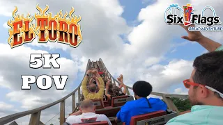 El Toro Back Row POV [5K] | Six Flags Great Adventure 2023