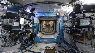 ISS interior VR 360 with real ambient sounds; Very Relaxing!