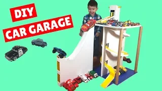 How To Make Cardboard & Poster Board  Car Garage with Lift and Parking for Kids and Toy Cars