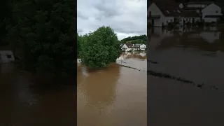 Hochwasser auf der Sauer Campingplatz Echternacherbrück 15.07.2021